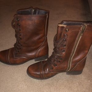 Steve Madden Brown Troopa Combat Boots - 5.5